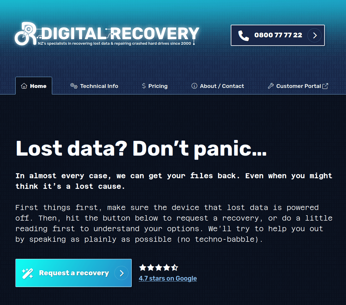 Digital Recovery :: NZ's data recovery & hard drive repair specialists